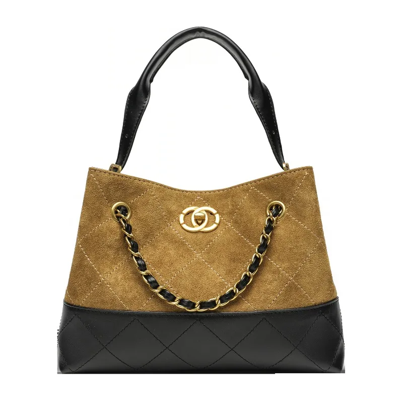 

Retro commuter large-capacity tote bag, diamond chain tote bag, retro large-capacity bucket bag