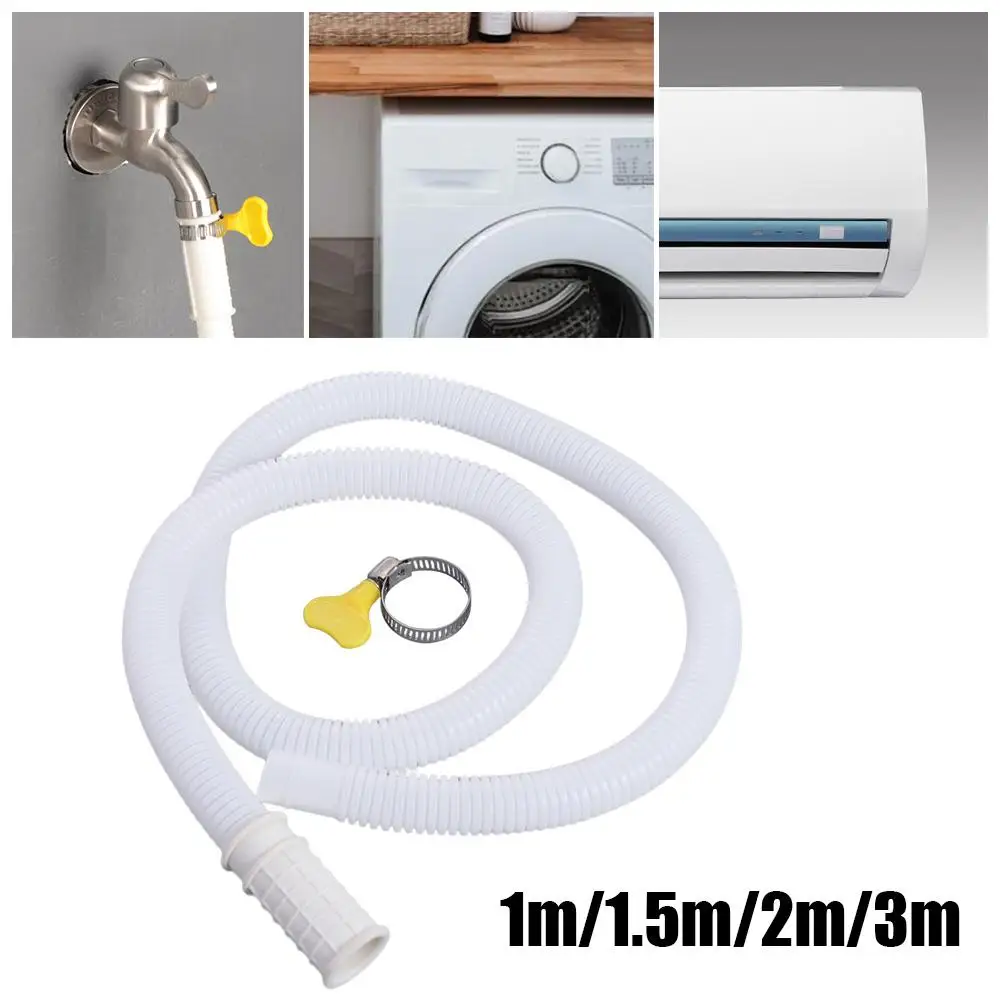

Пластиковая впускная труба для стиральной машины, белый портативный удлинительный соединительный шланг для крана с зажимом для трубы, гибкий впускной шланг для воды