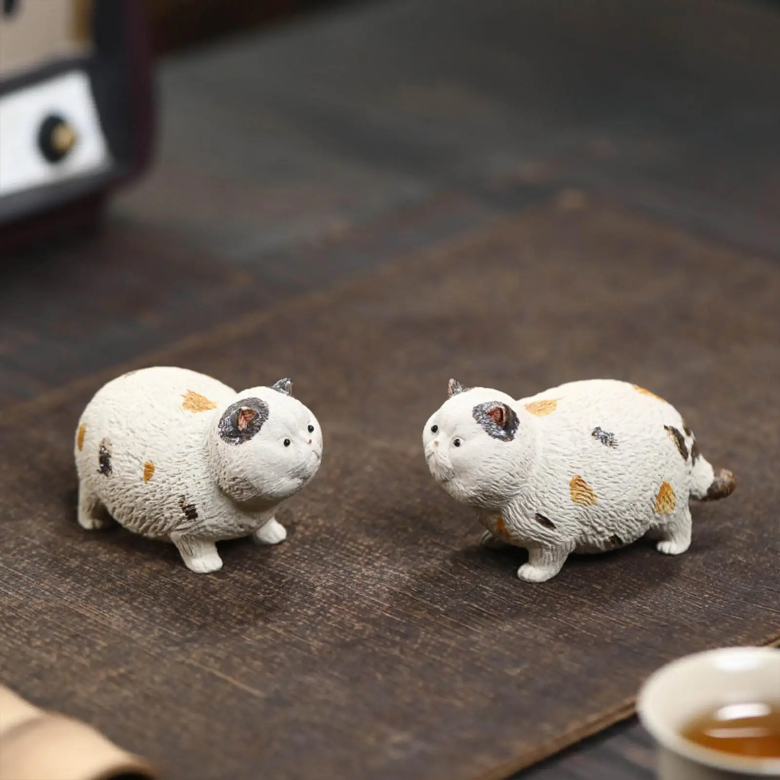 

Mini Pottery Clay Cat Sculpture Handicraft for House Warming Gift Decorative