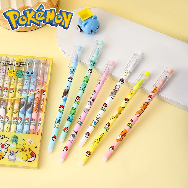 

Pokemon Anime Pikachu Gel Pens Kawaii Cartoon Erasable Stationery Student Learning Supplies for Kids Birthday Gifts