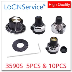 5PCS 10PCS 3590S A03 6.4mm Wirewound Potentiometer Scale knob plastic knob Metal knob Precision multi turn potentiometer