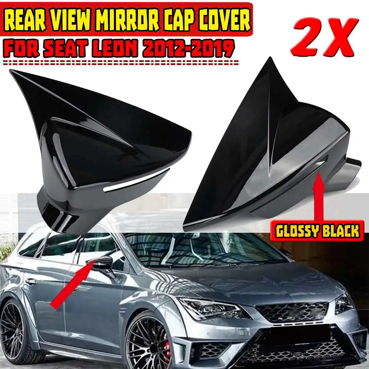 ABS RearView Mirror Shell Cover Side Mirror Cap For SEAT Leon MK3 5F ST FR Cupra Ibiza Mk5 Arona KJ7 2017-2020 Car Accessories