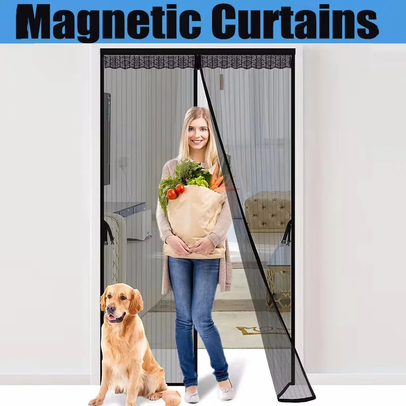 

Magnetic Anti Mosquito Insect Net Door Curtain Self-adhesive Dustproof Ventilation Automatic Closing Invisible Door Porch Screen