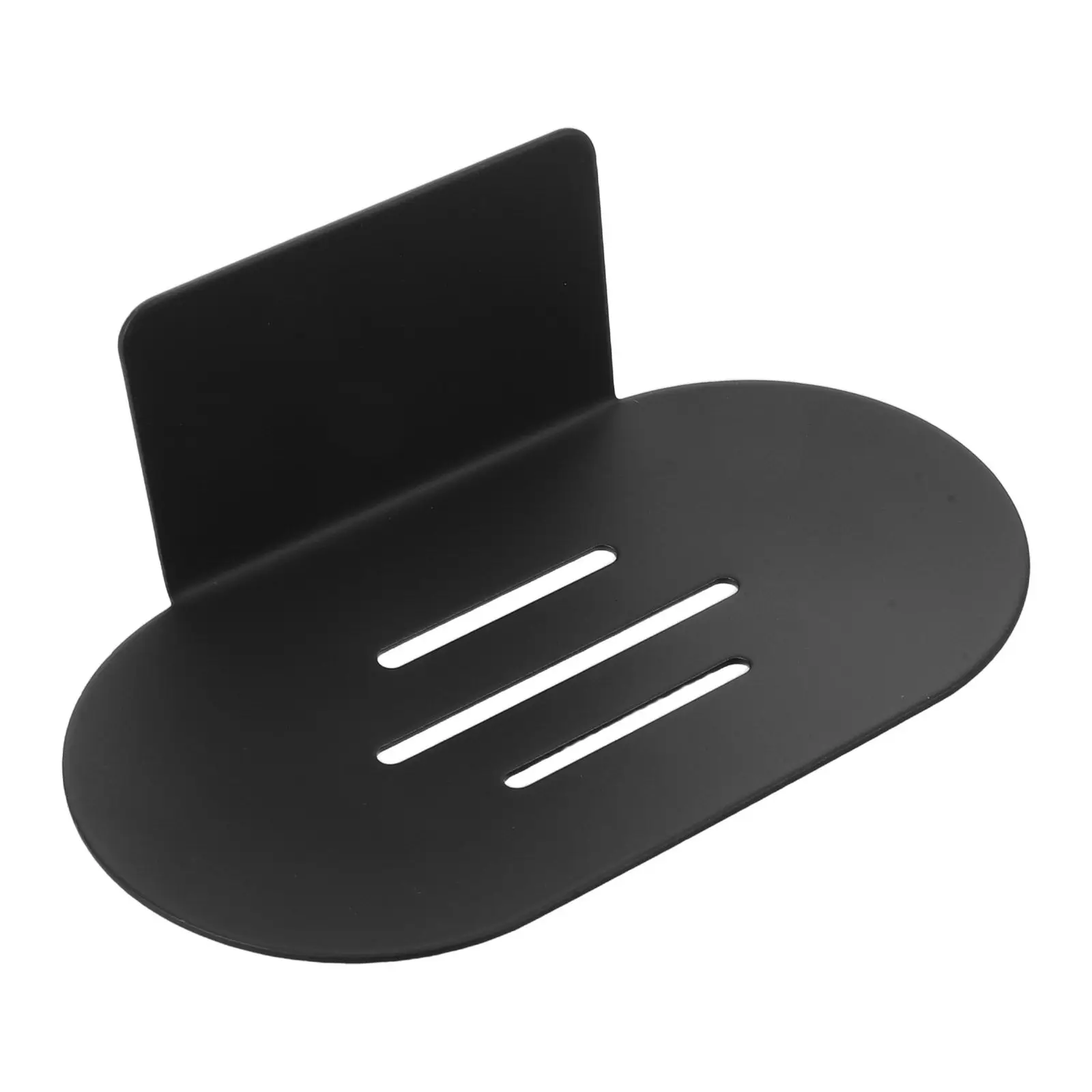 Black Stainless Steel Wall Mounted Shower Soap Holder No Drill Rust Proof Bathroom Soap Tray with Slot Drainage