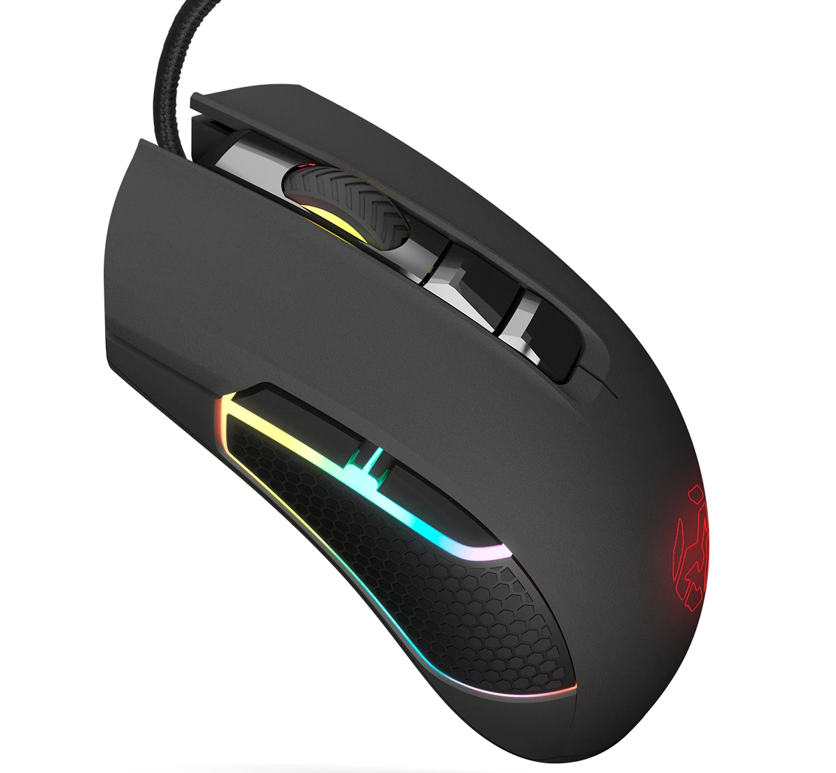 KROM KOLT-ambidextrous Gaming mouse, adjustable DPI (1000 - 4000) PC USB computer Gamer RGB LED, Black