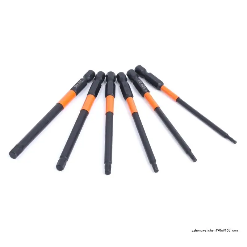 

28GF 6pcs/Set Allen Wrench Drill Bit Head Allen Wrench Drill Bit Steel Strong High Accuracy Bit