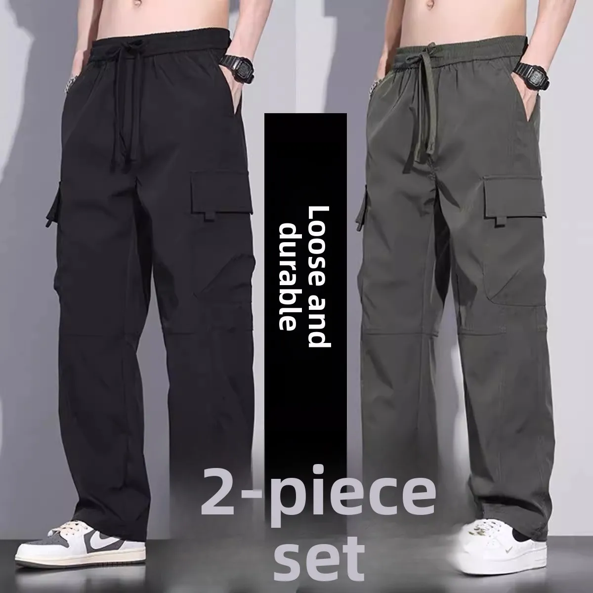 American Retro Workwear Pants Men's Casual Spring Autumn Anti-Scalding  Welding Wear-Resistant Loose Long Trousers