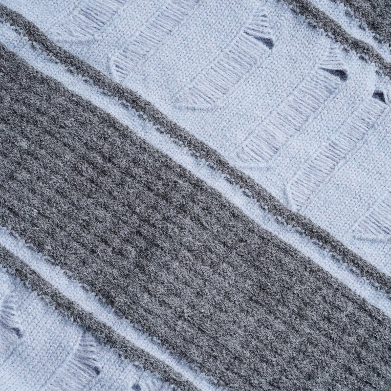 Мужской потертый полосатый вязаный свитер, винтажный свободный пуловер, мягкий теплый повседневный осенний уличный джемпер, модная верхняя одежда