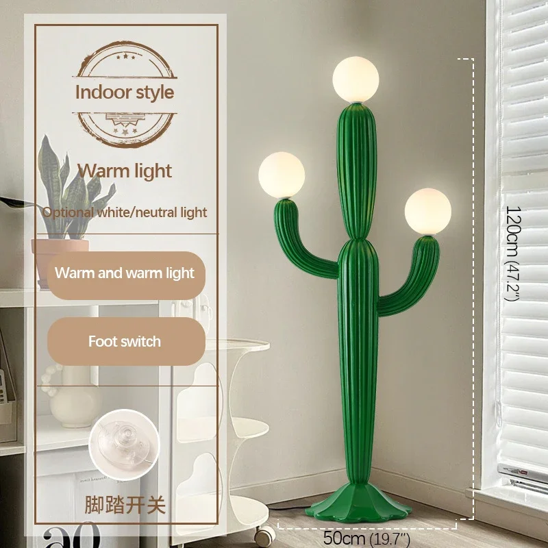ALBERT Nordic Cactus Floor Lamp Cream Style Living Room Bedroom LED Creativity Decorative Atmosphere
