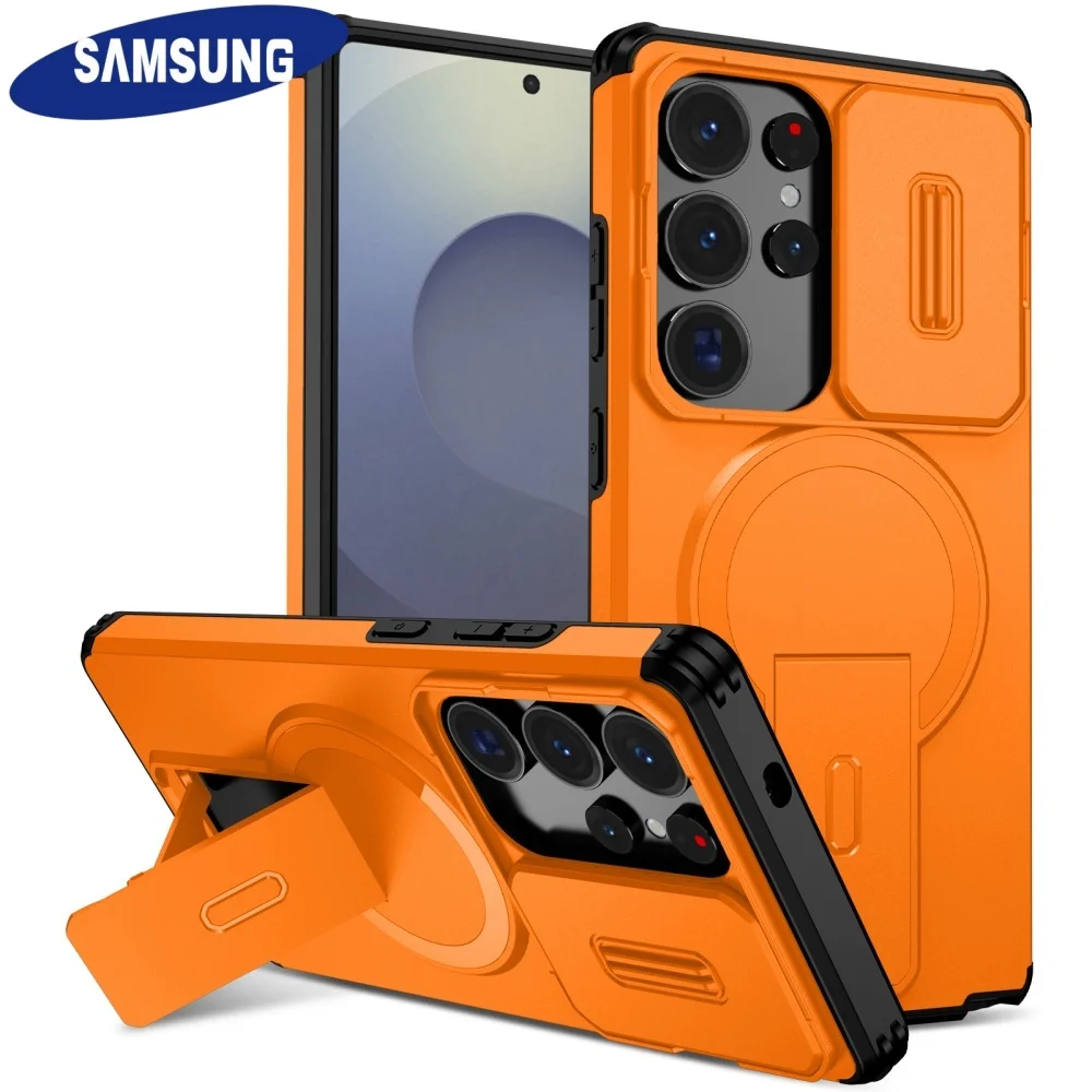 Магнитный чехол для раздвижной камеры Samsung S25 FE 25Ultra S25Edge S24 S25 Plus S24FE A17 A56, автомобильный держатель, чехол для зарядки Magsafe