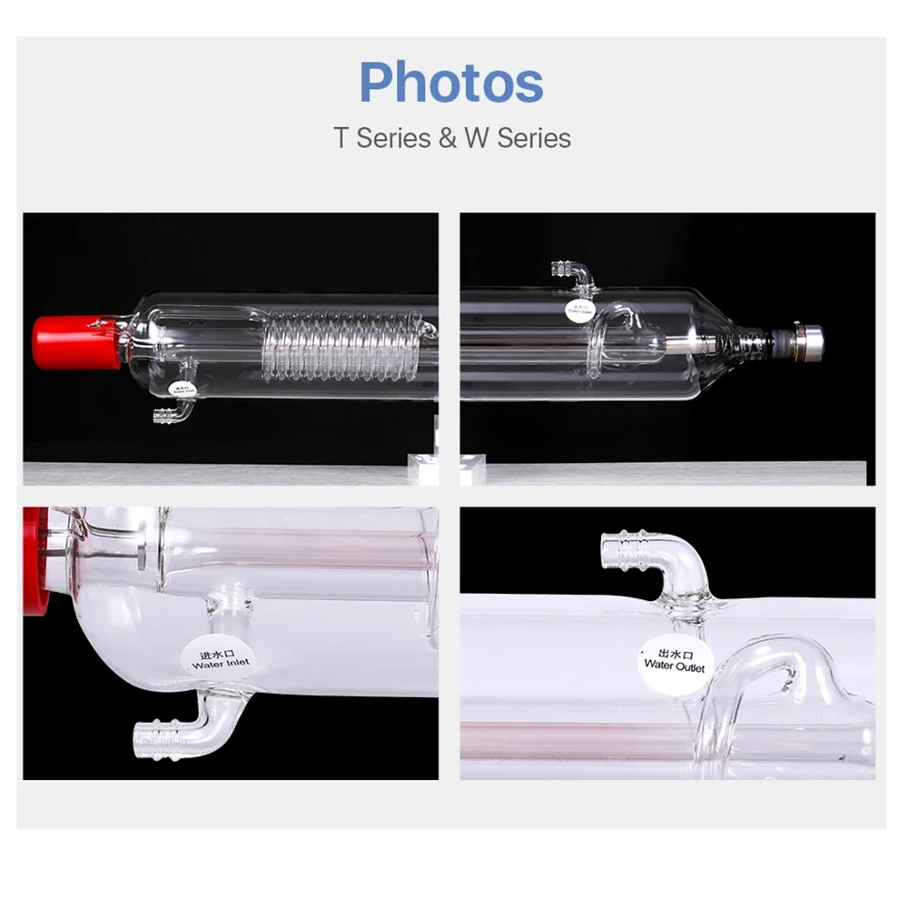 Tubo laser co2 100w reci w2, dia.80mm/65mm, caixa de madeira, embalagem, máquina de corte e gravação a laser co2, tubo laser para trabalhar madeira, estoque da ue