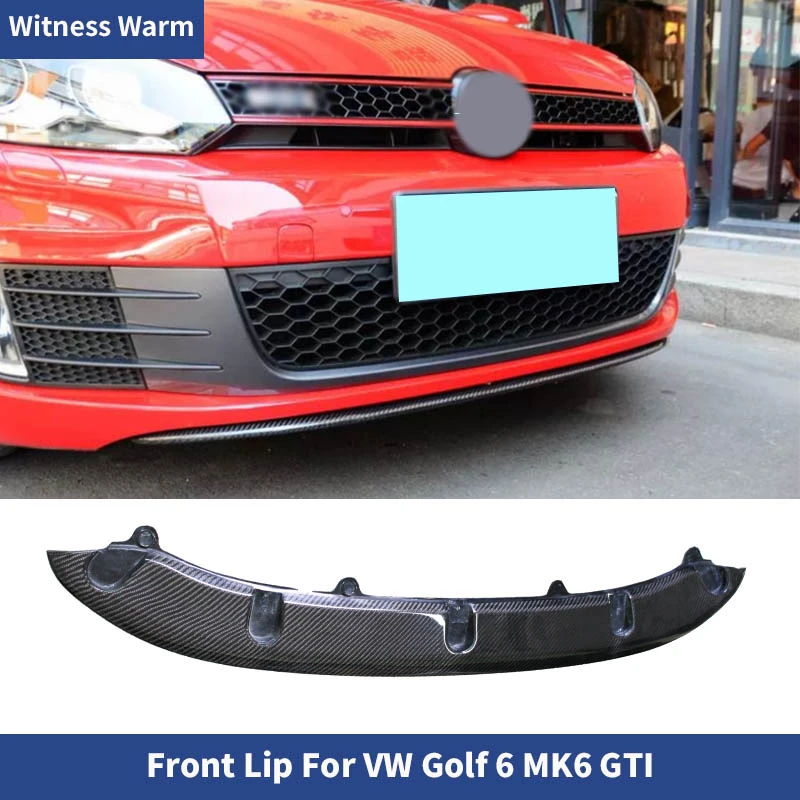 Carbon Fiber Car Front Lip Bumper Spoiler Splitter for Volkswagen Vw Golf 6 Mk6 GTI 2010 - 2013 Front Shovel