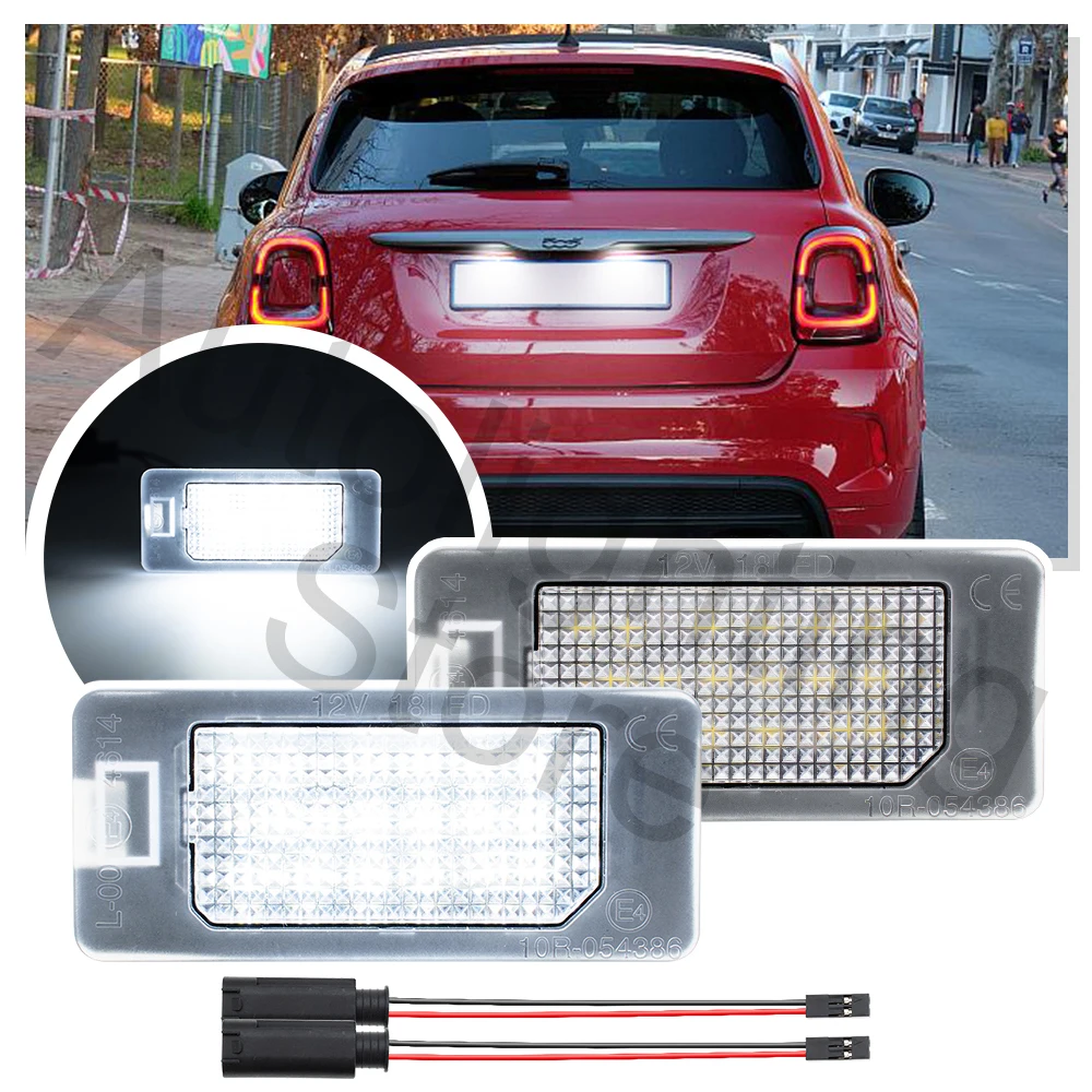 2PCS Canbus LED Number License Plate Light For Fiat 500e 500X Alfa Romeo Tonale Dodge Hornet rear Tag Lamp