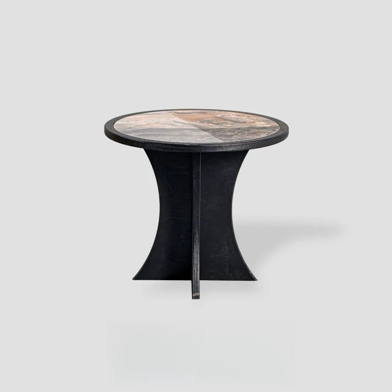 Cafe small coffee table, minimalist medieval corner table ocean board c
