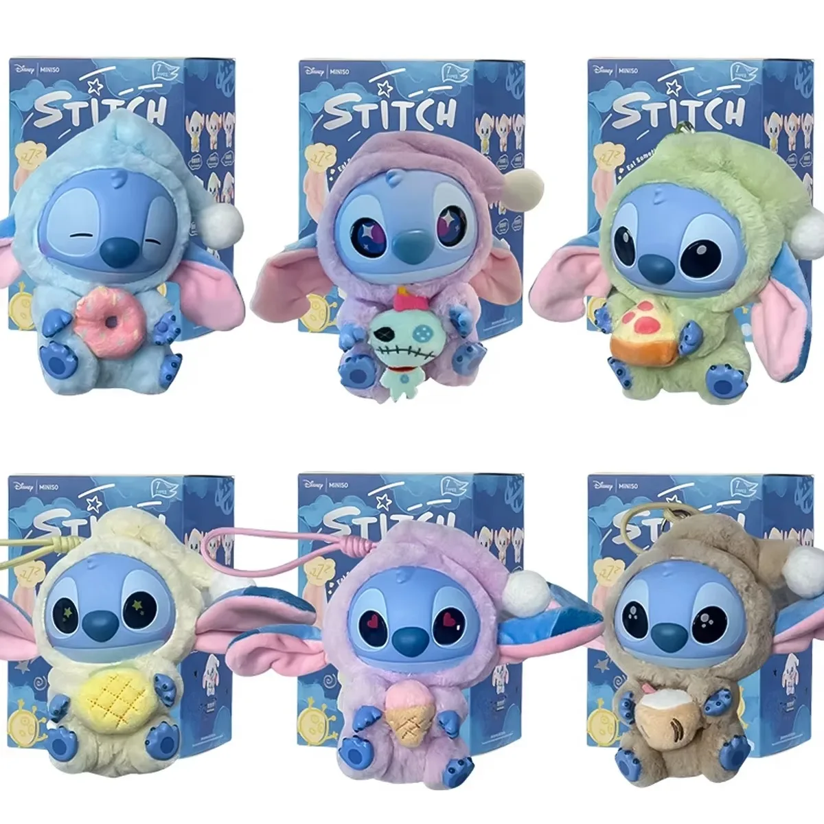 

New Disney Stitch Eat Sleep Series Vinyl Pendant Cute Doll Mystery Box Toy Plush Doll Holiday Gift
