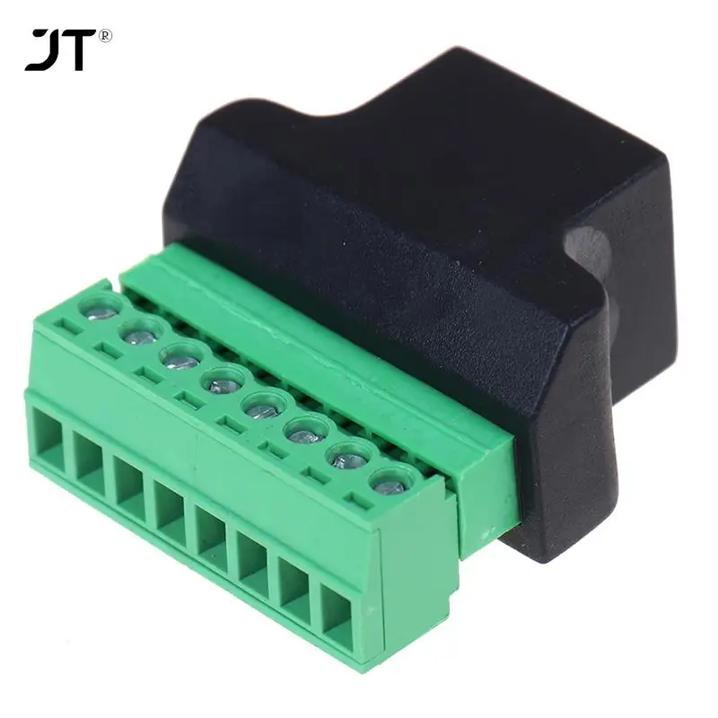 1pc RJ45 Female to Screw Terminal 8 Pin Connector Ethernet Cable Extender Adapter Computer Related Connection and Connectors