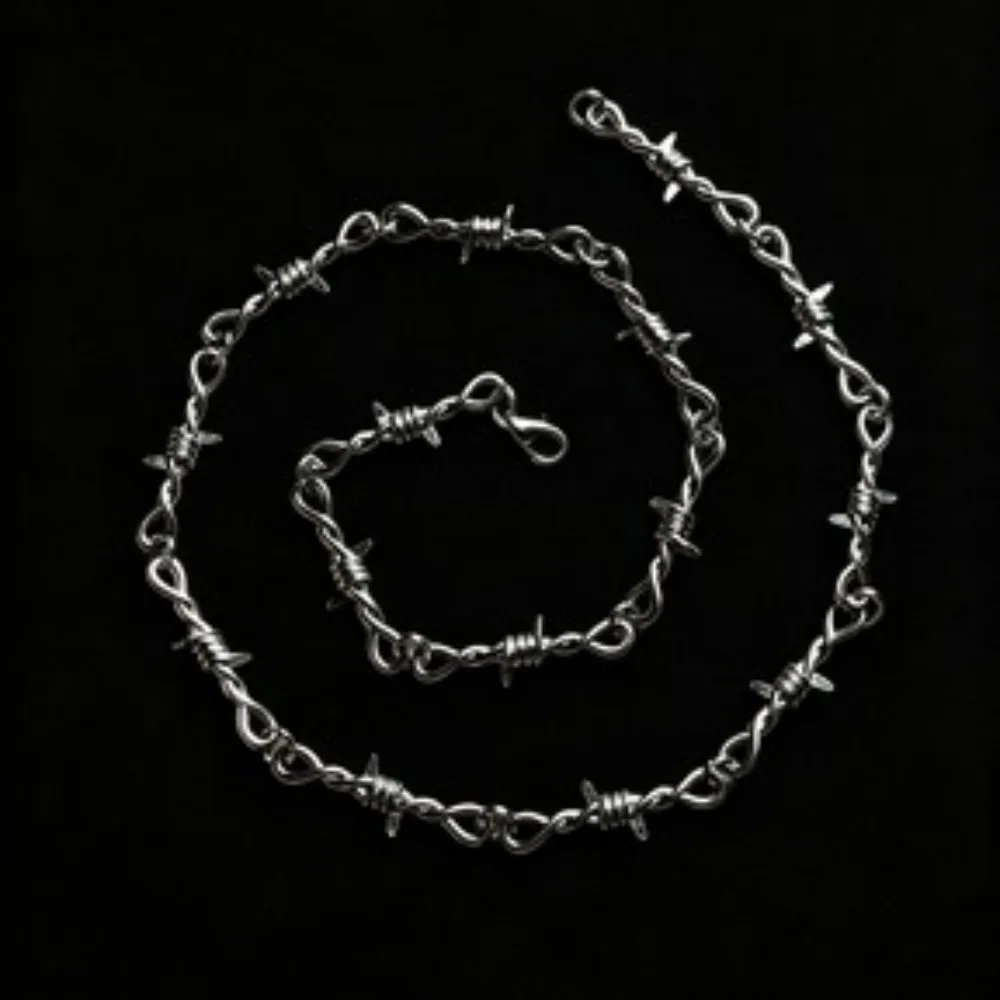 Unisex Choker Necklace Men Women Hip-hop Gothic Punk Barbed Wire Little Thorns Chain Jewelry Gifts