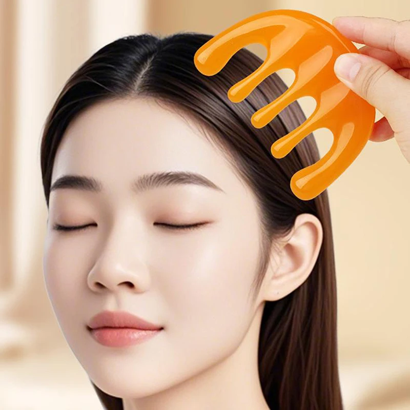 

Big Teeth Head Acupoint 5-Tooth Meridian Blood Massage Comb Resin Large-Tooth Head Massage Tool 5-Paw Half Round Shape Comb