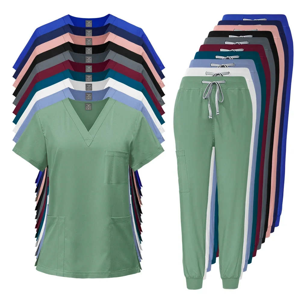 

Multilcolors Medical Uniform Women Scrubs Sets Hospital Working Scrub Suits Nurse Accessories Dental Surgery Suit Lab Workwear