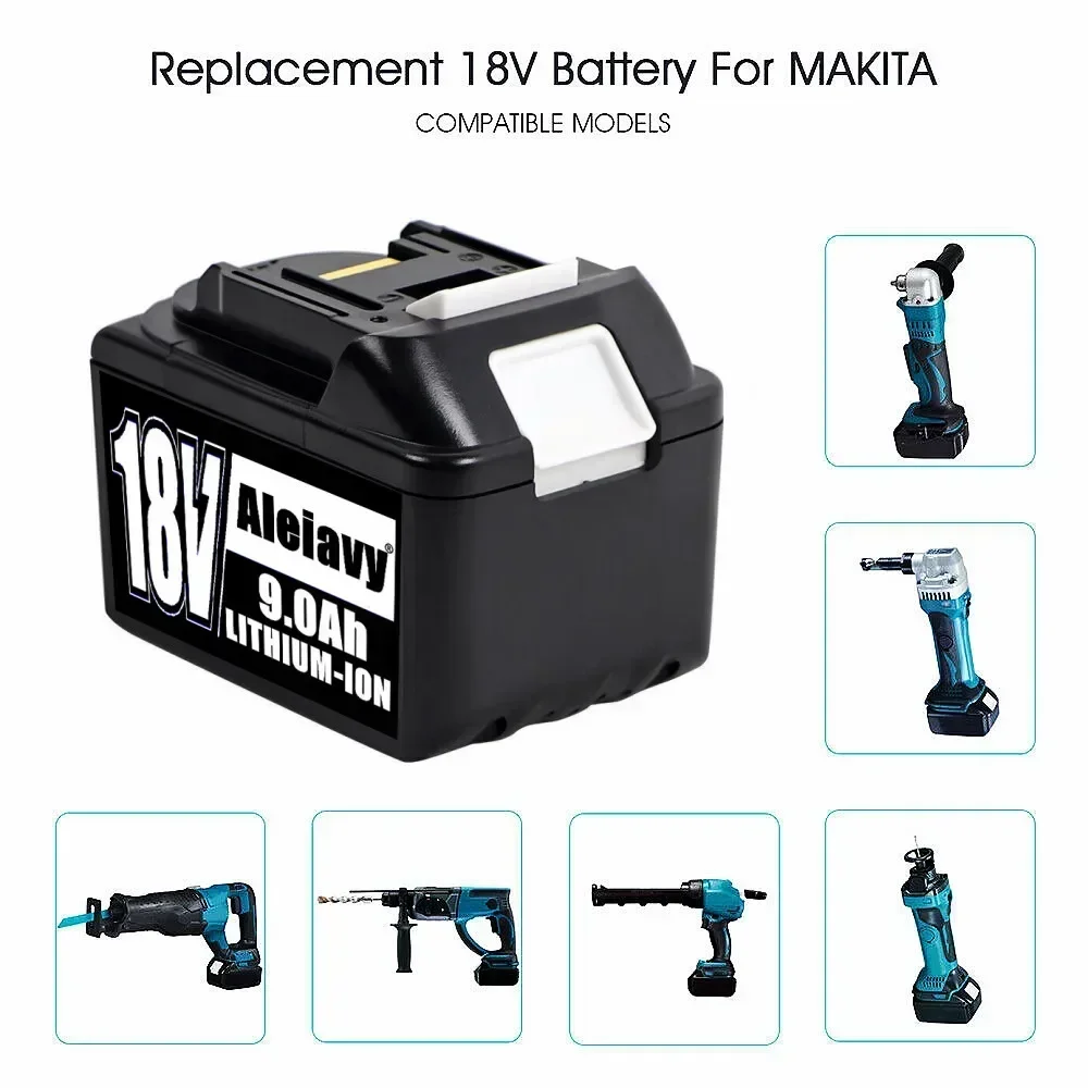 Batterie lithium-ion aste pour Makita, BL1830, 18V, 9A, 9000mAh, remplacement, BL1880, BL1860, BL1850, BL1860B, L70