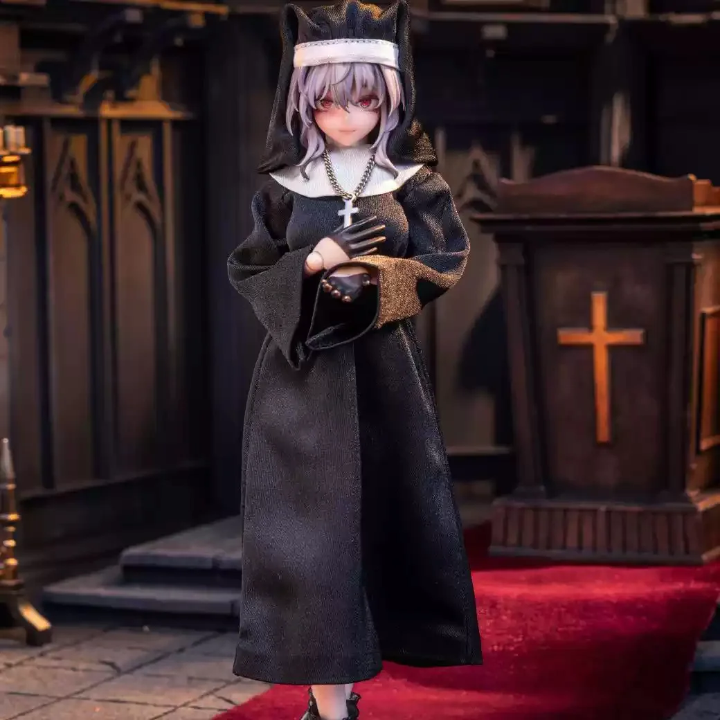 2025 Q1 HASUKI CS017 CS018 1/12 Cosplay Costume Nun Uniform Clothes Model Fit 6'' Female Soldier Action Figure Body Dolls - Image 5
