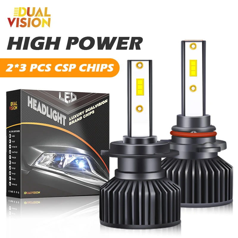 

Высокомощные светодиодные автомобильные фары H4 9005 HB3 9012 HIR2 H7 Автолампы дальнего и ближнего света Противотуманные фары 300 Вт 12 В 1 шт.