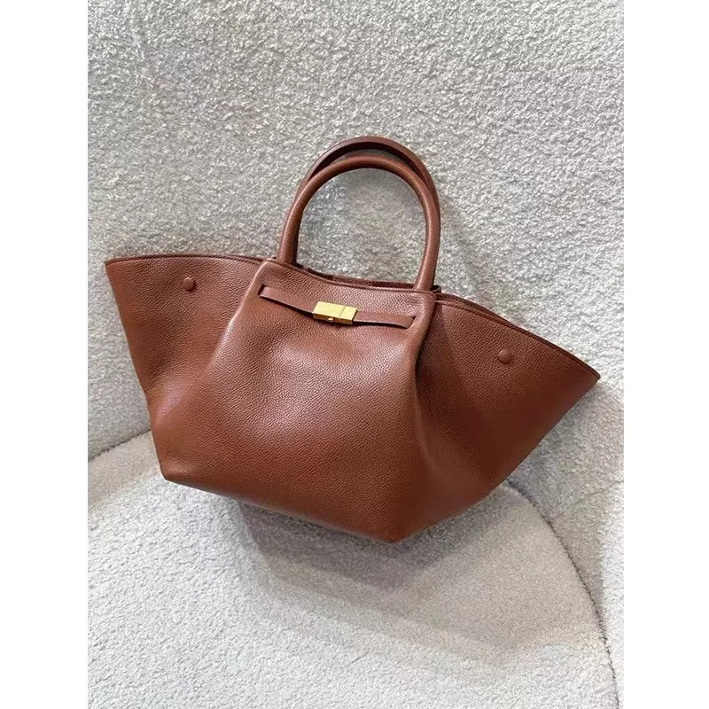 Bolso de mano de cuero de gran capacidad para mujer, bolso de mano de ala tipo murciélago, Simple, de ocio, de alta calidad, a la moda, Europa y Estados Unidos, nuevo