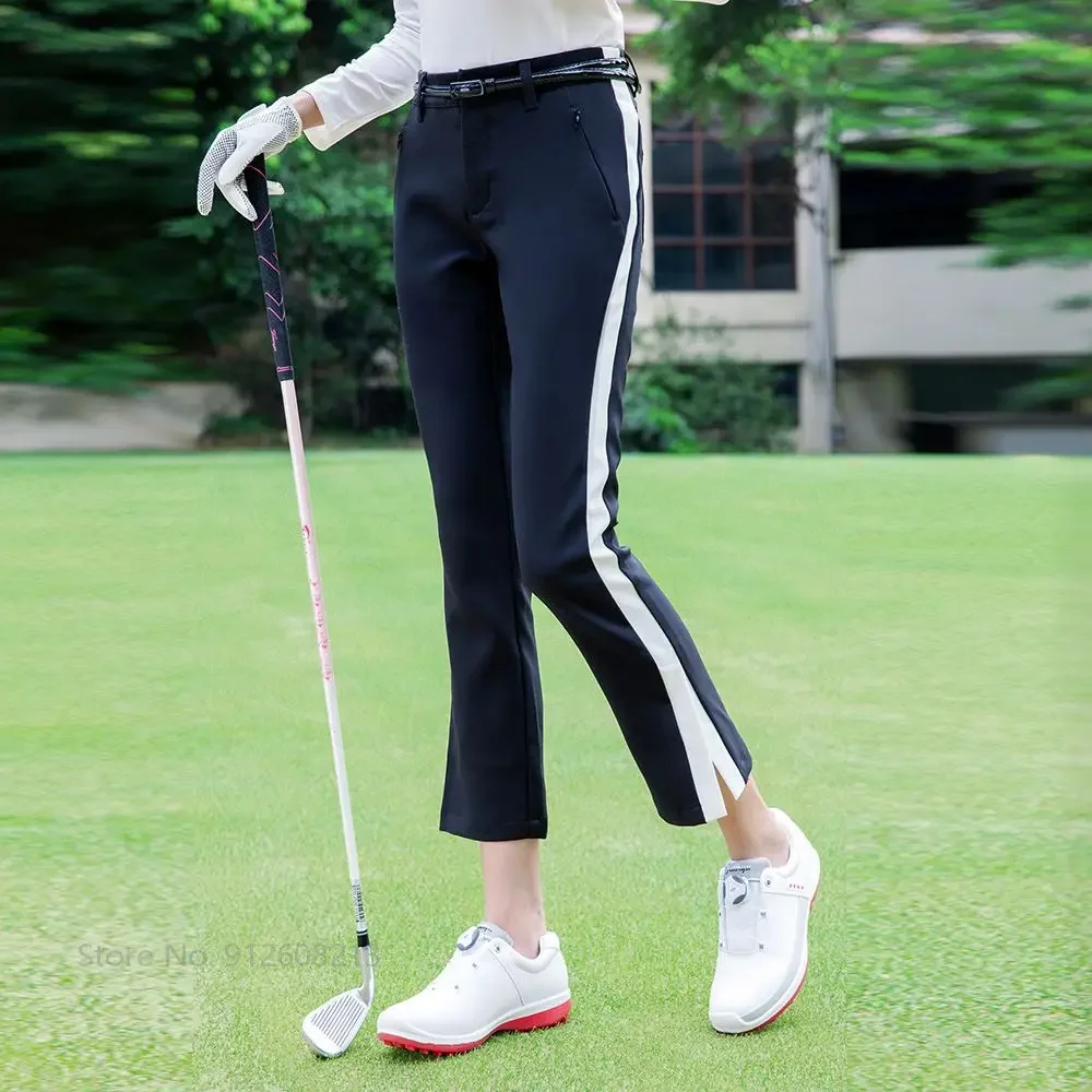 TTYGJ Autumn Sports Pants Girls Golf Flared Trousers Outdoor Leisure Split Pants Women High Waist Slim Golf Sweatpants XS-XXL