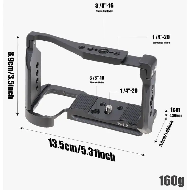 R53C Kamera Käfig 1/4 zoll Erweiterung Löcher Box Kalten Schnell Release Expansion Stabilisator für ZV-E10II – Detail 6