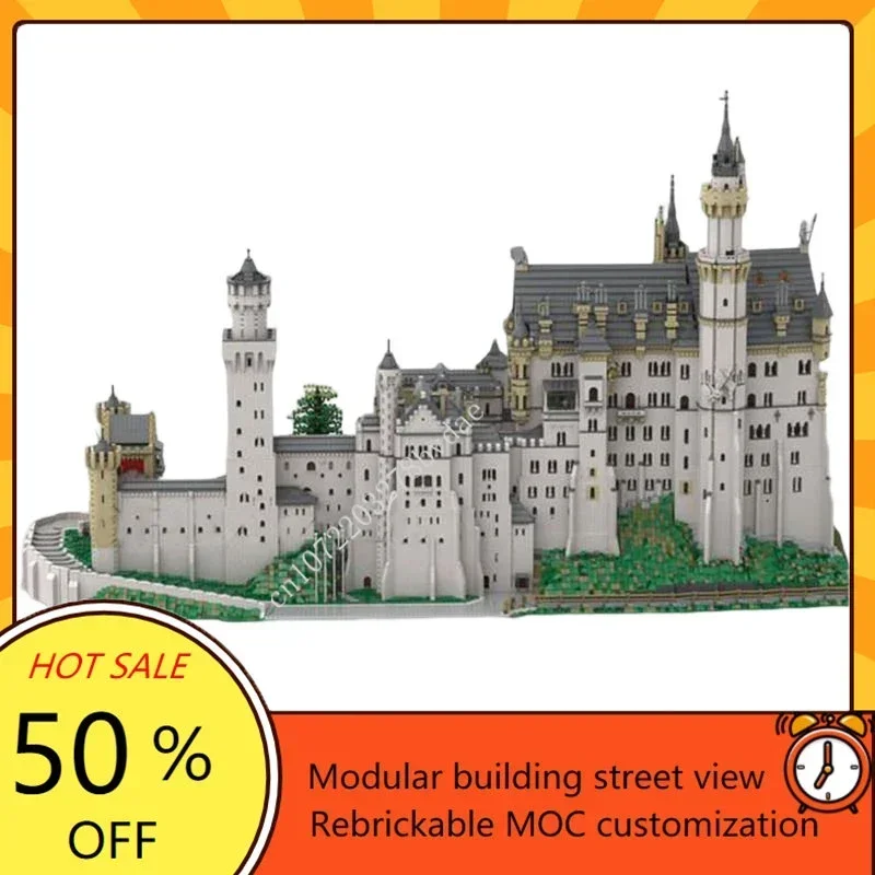 Neuschwanstein Castle Modular MOC Creative street view Model Building Blocks Architecture DIY Education Assembly Model Toys Gift