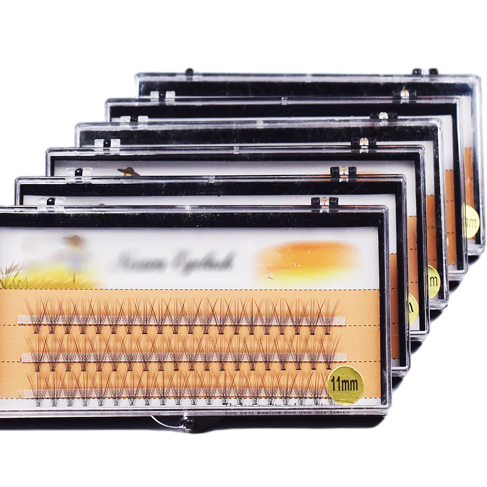 60 cluster/box Individual eyelashes，0.07/0.1thick cluster eyelash extension,3D lashes natural false eyelashes wholesale