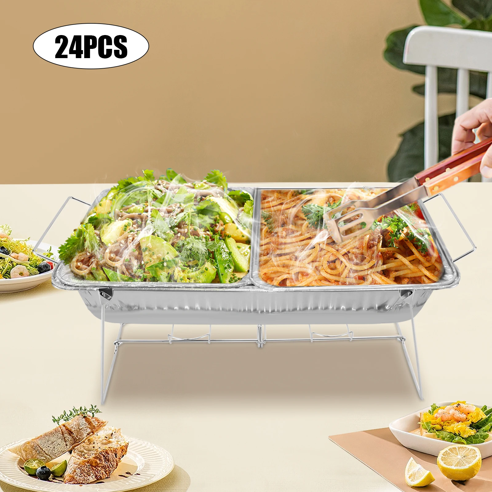 

24Pcs Chafing Wire Racks For Dish Serving Trays Food Warmer Catering Supplies for Parties, Occasions, or Events