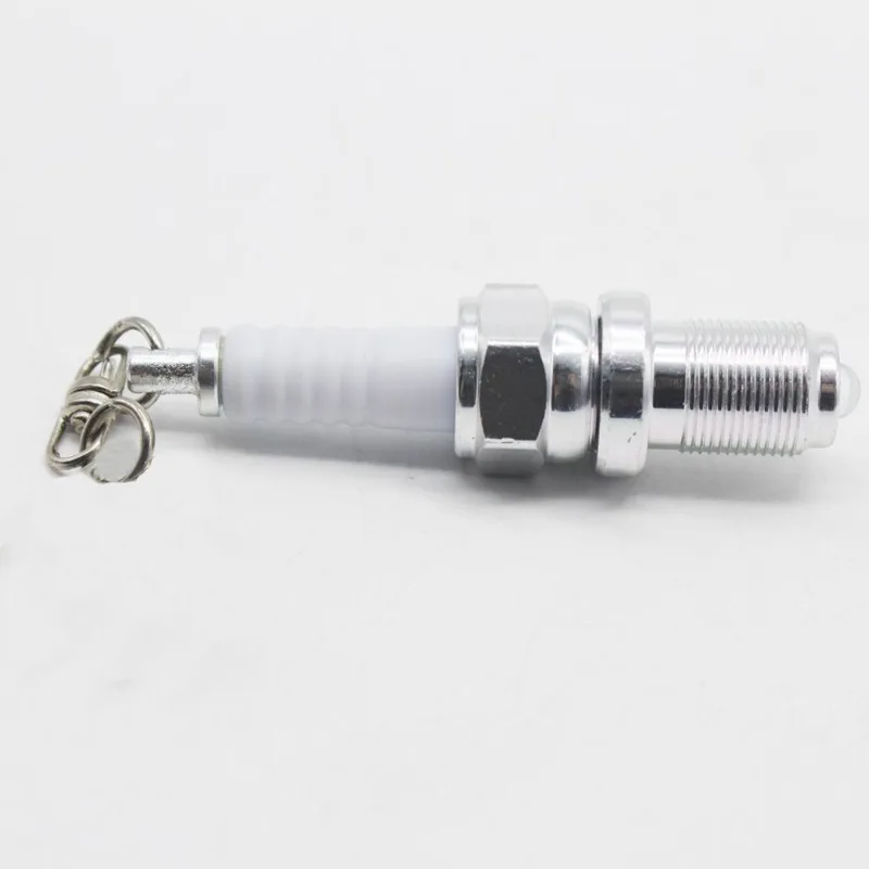 1 Pc Hot Sale Car Key Chains Key Ring Case Unisex Novelty LED Light Spark Plug Mini Outside Keychain