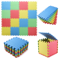 0.4 Inch/16pcs Thick Square Puzzle Mat ,30*30cm EVA Foam Baby Play Mat for Children Room Activities, Red/Yellow/Blue/Green