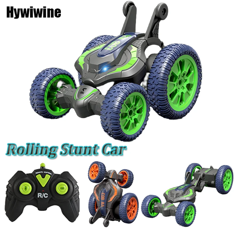 

Foldable Stunt RC Car with LED Lights Remote Control Snake 3D Flip Roll 2.4G Double-Sided Driving Toys for Kids Boy's Gift