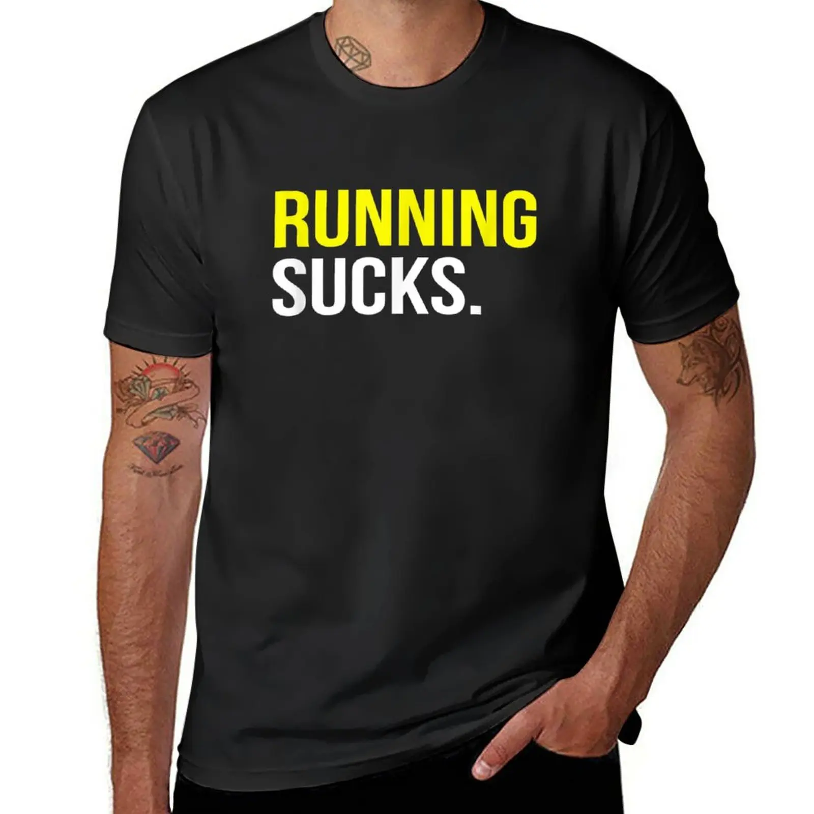 New Funny Running Sucks Gift T-Shirt plus size tops hippie clothes black t shirts Blouse designer t shirt men