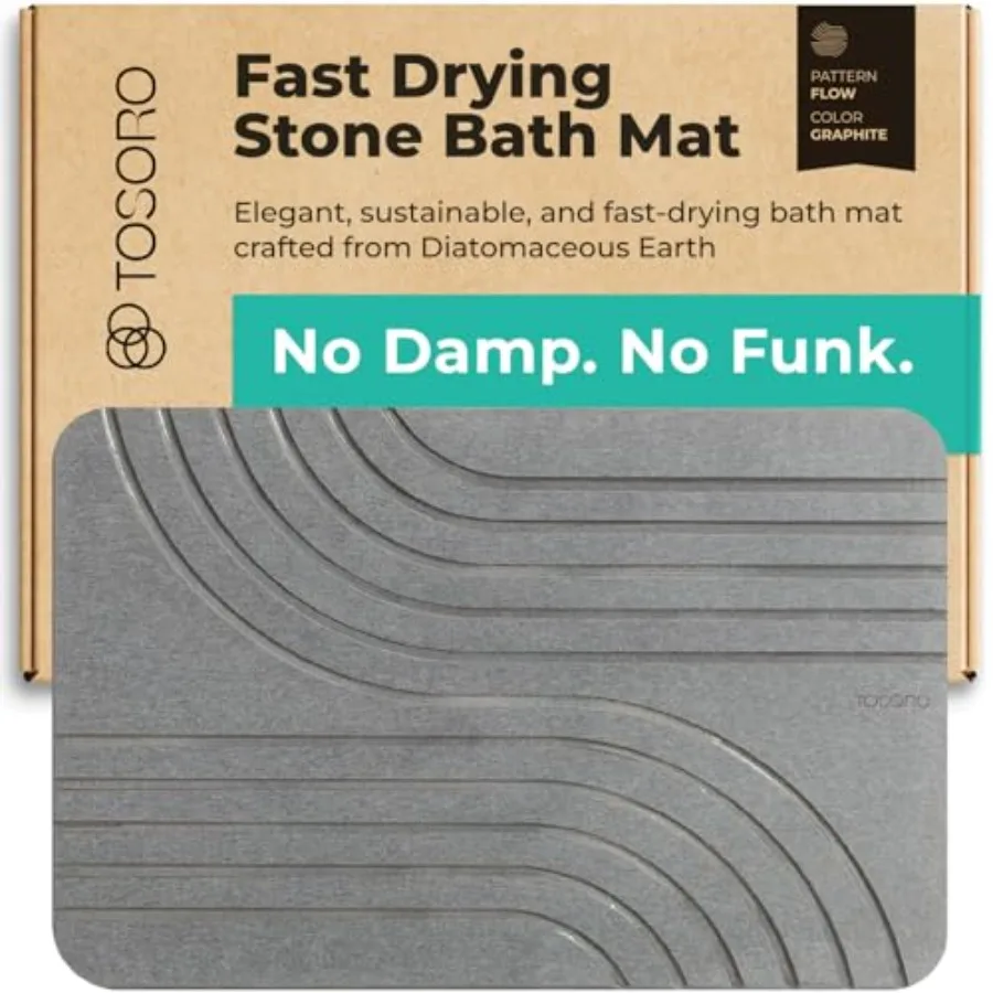 

Stone Bath Mat Diatomaceous Earth Shower Mat Non-Slip Super Absorbent Diatomite Stone Bath Mats for Bathroom Floor Quick Drying