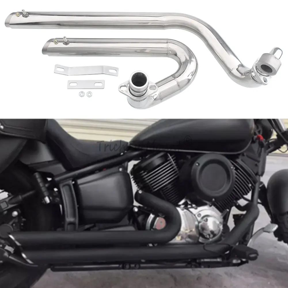 Für Yamaha Dragstar 650 400 V-Star 650 XVS 650 XVS 400 Motorrad Auspuffrohr Schalldämpfer System Schalldämpfer Rohre Edelstahl