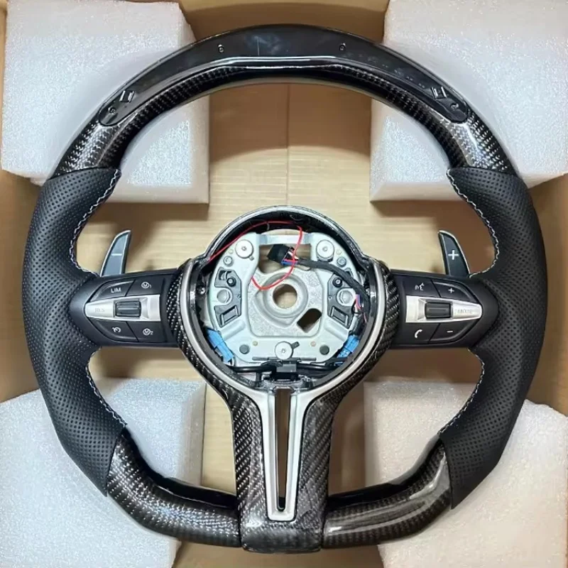 LED Car Steering Wheel Carbon Fiber Leather For BMW M3 M4 M5 F23 F20 F30 F32 F35 F82 F10 F15 F18 6 Series 3 Series Accessories