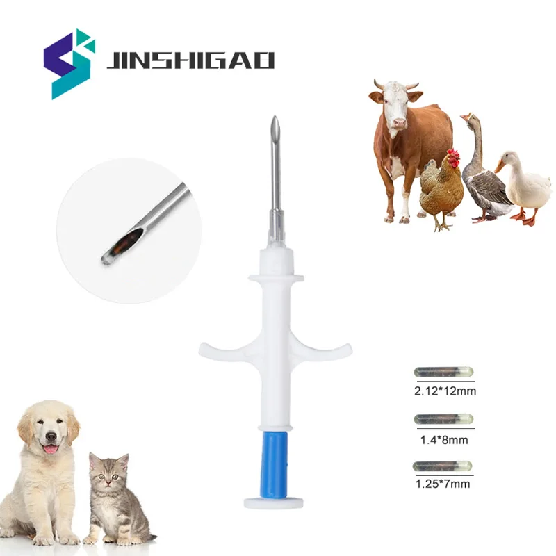 

20pcs 1.4*8mm FDX-B Microchips 134.2KHz Animal Chip Microchip Veterinary Pet Syringe RFID Injector Animal Transponder Pet Reader