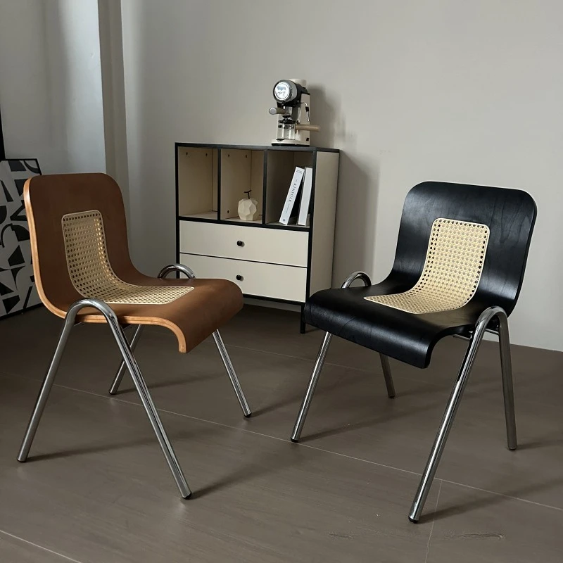 

Medieval retro minimalist designer coffee chair creative home rattan back dining chair