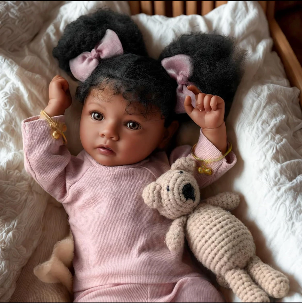 Bambola rinata da 22 pollici, viso carino, pelle liscia, espressione realistica, compagno perfetto per bambini, miglior regalo di compleanno e Natale