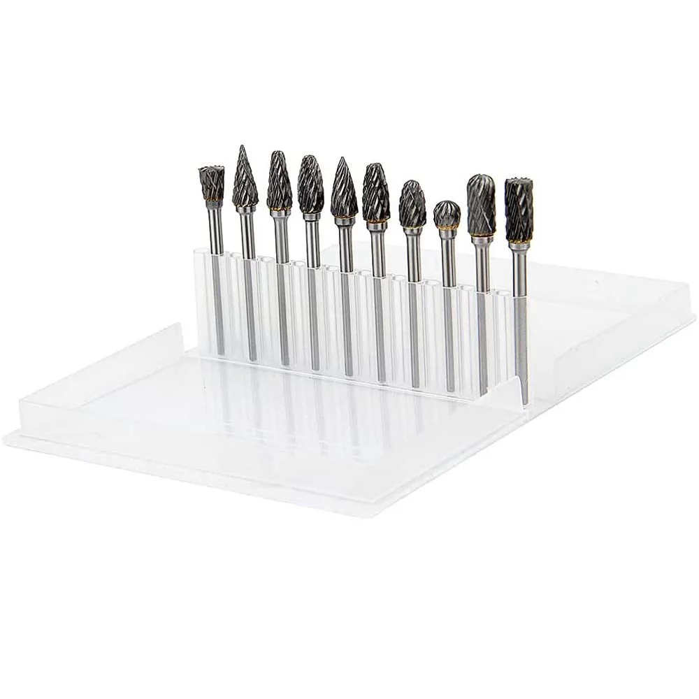1/8-Zoll-Schaft, 1/4-Zoll-Kopflänge, Wolframstahl-Fräser-Set für Holzbearbeitung, Bohren, Metallgravur, Polieren – Detail 10