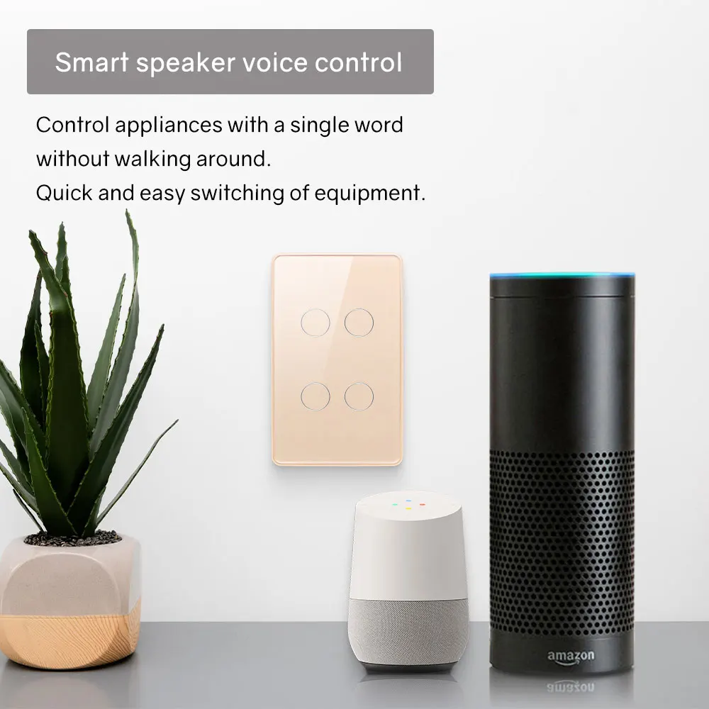 Stlf 1234 gang zigbee wifi interruptor de luz inteligente com neutro necessário interruptor de parede casa inteligente painel vidro cristal quadro pc eua