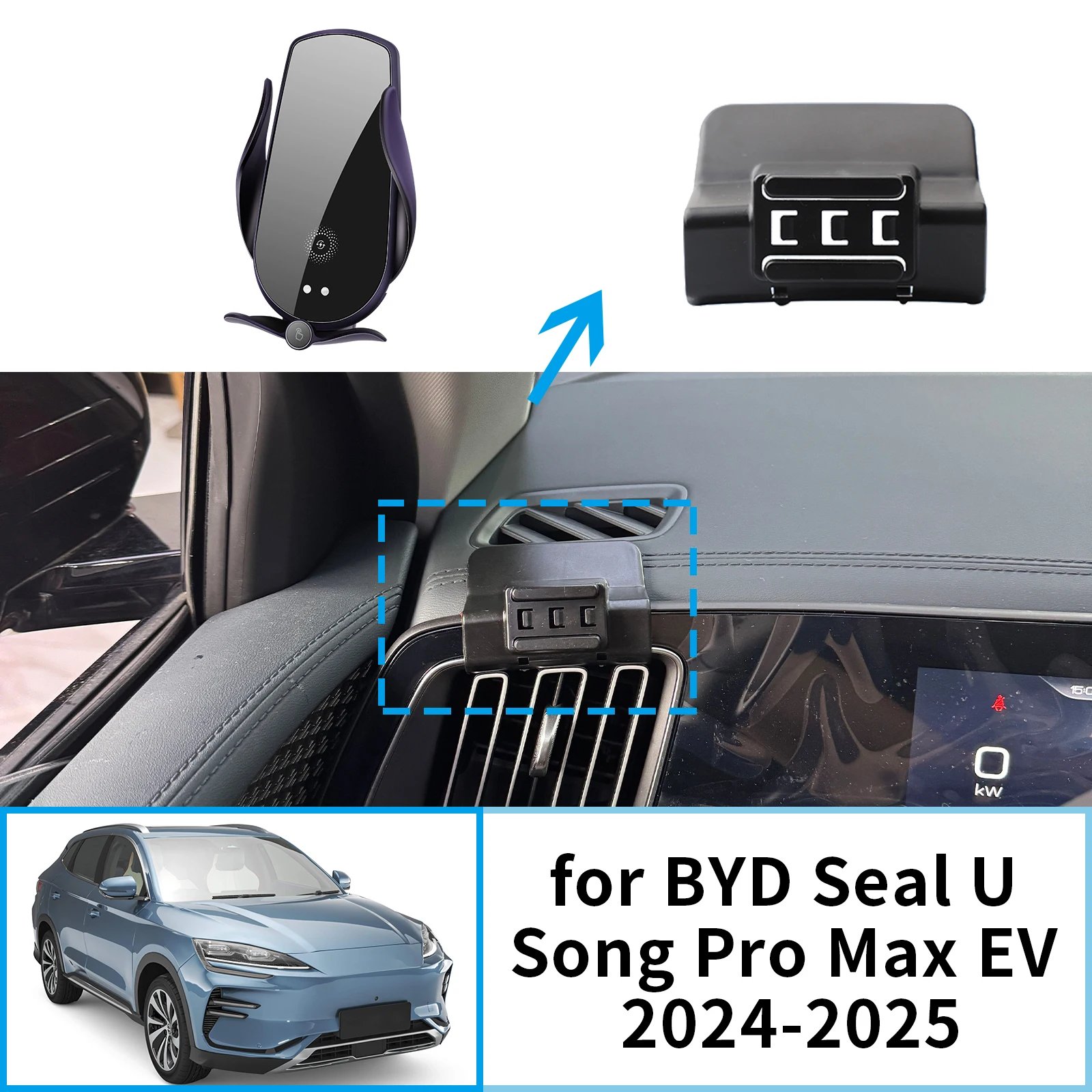 

Car Mobile Phone Holder for BYD Seal U Song Pro Max EV 2024 2025 GPS Bracket Navigation Stand Auto Accessories