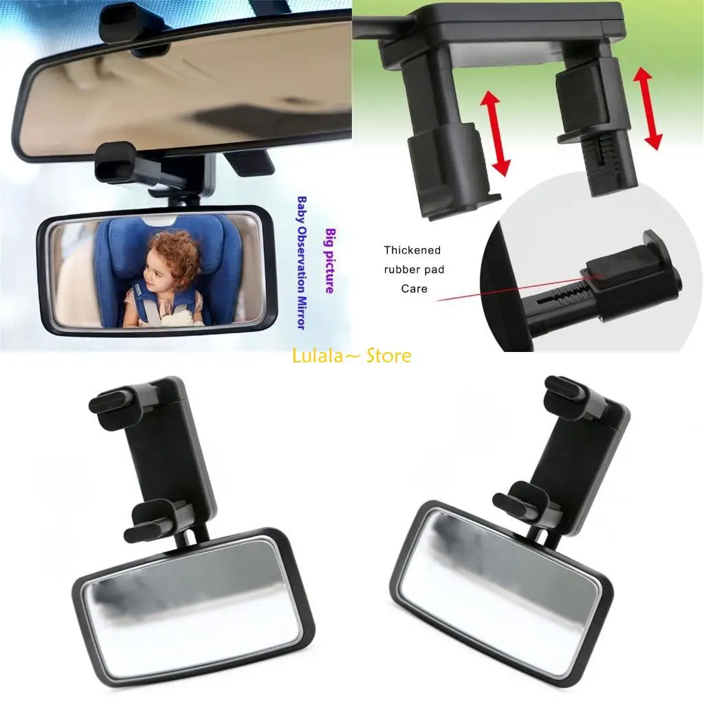 Y4QA Infant Kids Car Monitoring Mirror Wide Angles Lens Flexible Positioning Secure Attachments For Rear Facing Child Seats