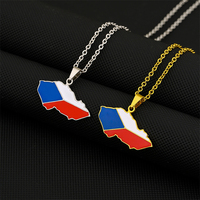 The Czech Republic Map Flag Pendant Necklace For Women Men Charm Gold Silver Color Party Stainless Steel Czech Republic Jewelry
