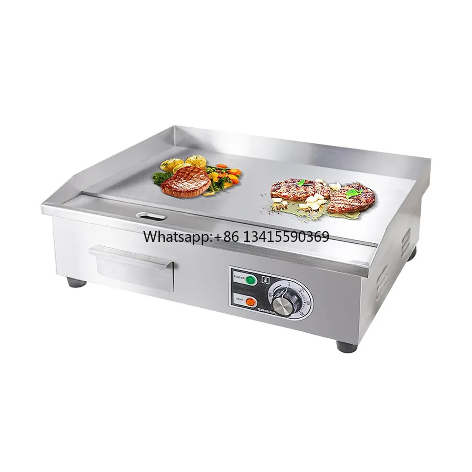 

EG818 Commercial Electric Griddle Electric Countertop Grinddle Machine Non-Stick Restaurant Teppanyaki Stainless Steel Grill