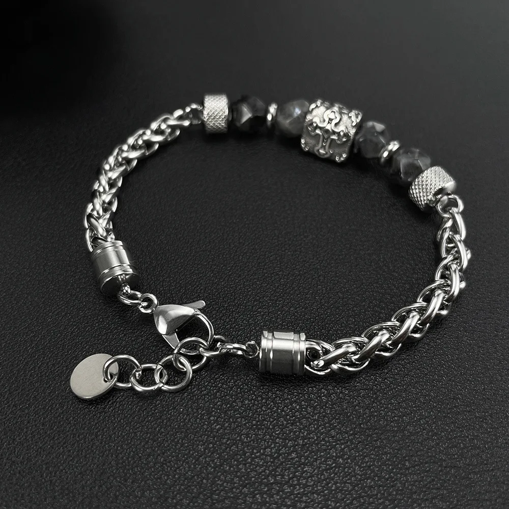 Stainless Steel Bracelets for Men Boys,Gothic Cross Head Bracelets,Fathers Day Anniversary Birthday Gifts