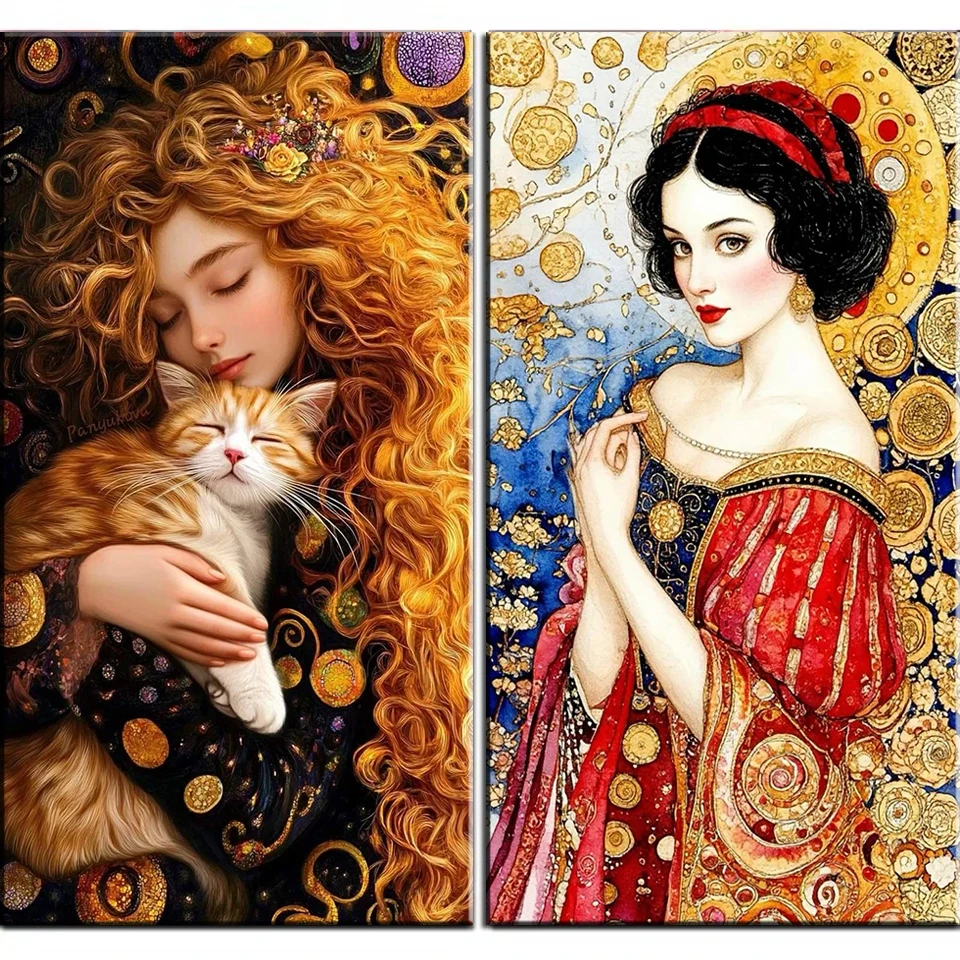 Vibrant Beautiful and Elegant Silhouette 5D DIY Diamond Art Painting Kit Sweet Beautiful Woman Full Round Mosaic Craft Kit